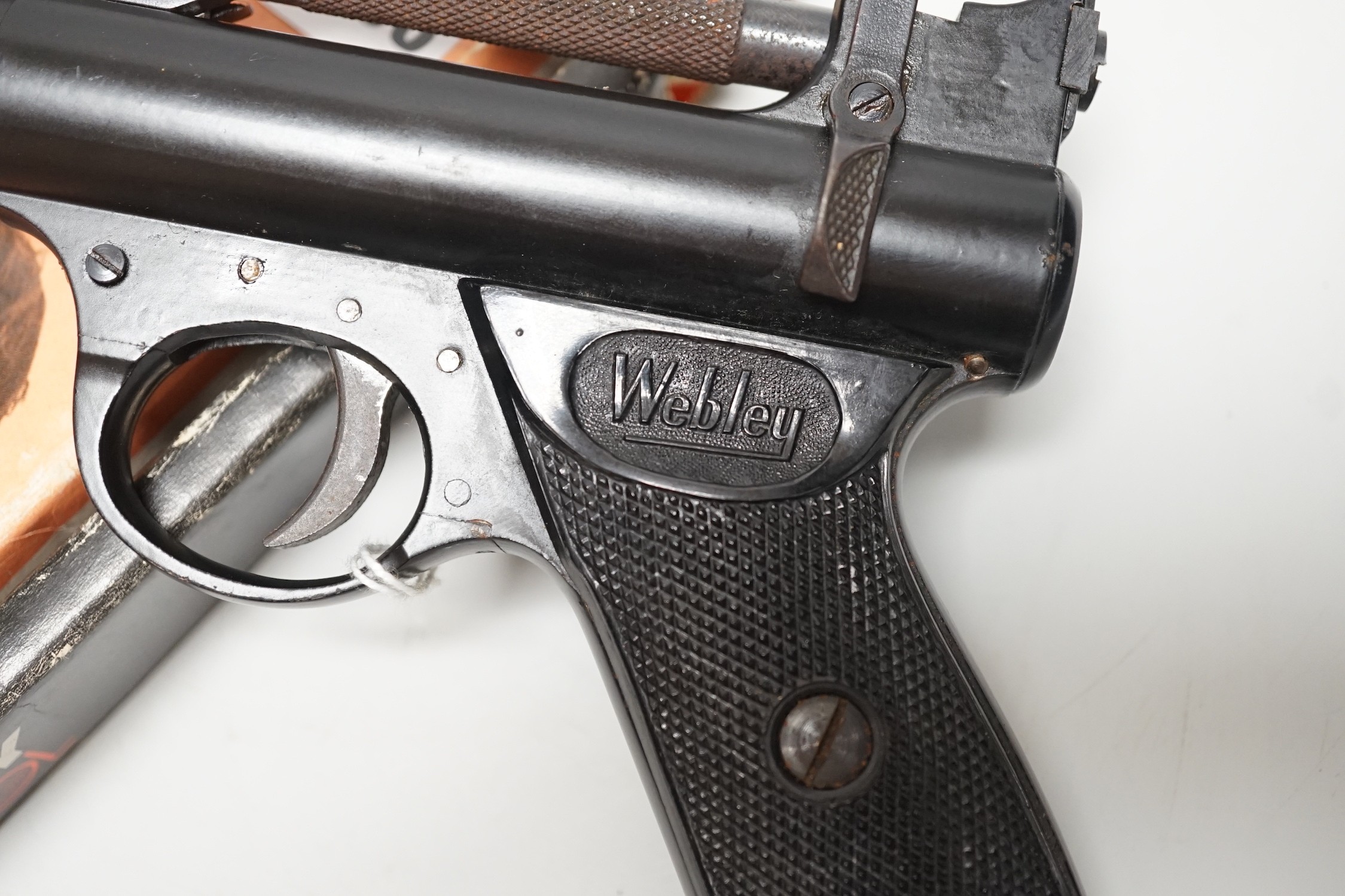 A Webley Premier air pistol with box